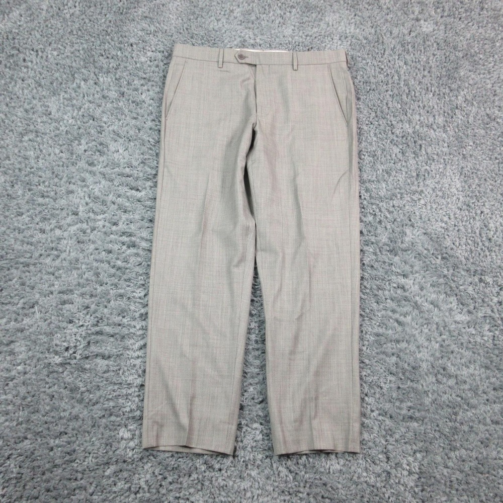 Zignone Pants Mens 35 Wool Dress Comfort Waistband Made in Italy Formal 36x29.5*